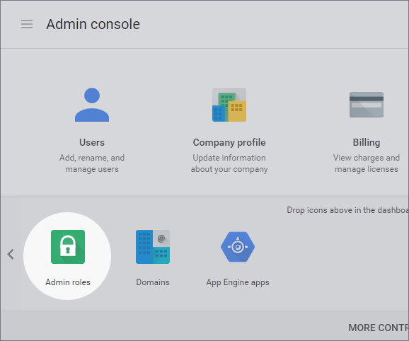 Google Apps Admin screen