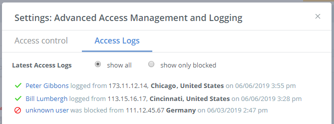 Access logging